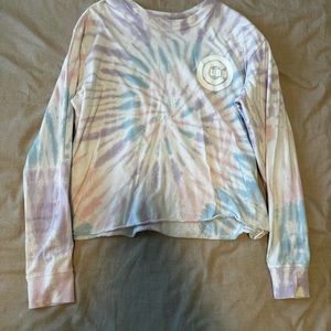 AE Tailgate Tie Dye Cubs Crop Longsleeve